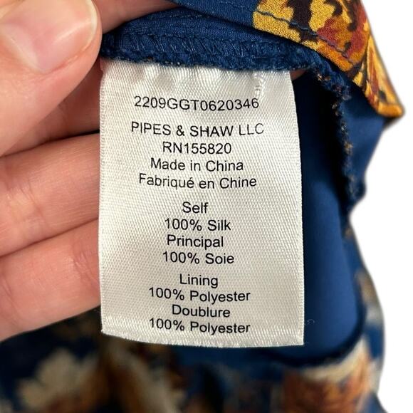 Veronica Beard Hedera Orange Blue Floral Print Silk Crêpe Mini Dress Womens 12 - Picture 4 of 6